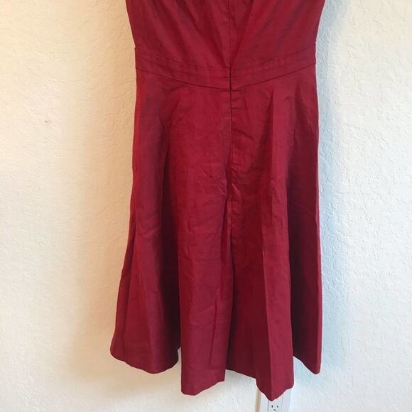 Lindy Bop S red pin up halter dress fit & flare vintage style - Picture 7 of 8